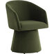 Etta Moss Green Swivel Dining Armchair in Copley Cognac